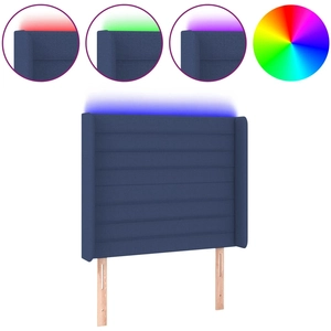 vidaXL Tête de lit à LED Bleu 203x16x118/128 cm Tissu