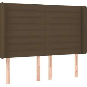 Comparateur de prix : vidaXL Tête de lit à LED Marron foncé 147x16x118/128 cm Tissu