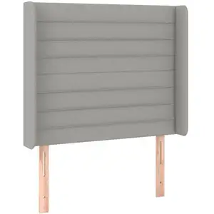 vidaXL Tête de lit à LED Gris clair 83x16x118/128 cm Tissu pas cher