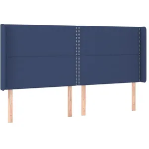 vidaXL Tête de lit à LED Bleu 203x16x118/128 cm Tissu pas cher