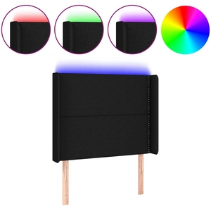vidaXL Tête de lit à LED Noir 83x16x118/128 cm Tissu pas cher
