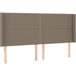 vidaXL Tête de lit à LED Taupe 203x16x118/128 cm Tissu pas cher
