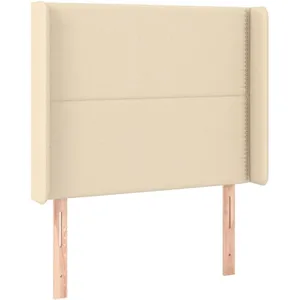 vidaXL Tête de lit à LED Crème 103x16x118/128 cm Tissu pas cher