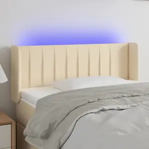 vidaXL Tête de lit à LED Crème 83x16x78/88 cm Tissu pas cher