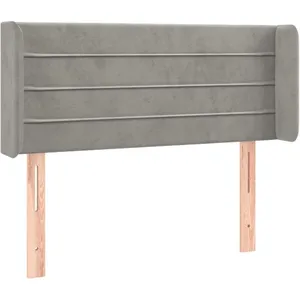 vidaXL Tête de lit à LED Gris clair 103x16x78/88 cm Velours pas cher
