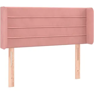 vidaXL Tête de lit à LED Rose 103x16x78/88 cm Velours pas cher