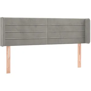 vidaXL Tête de lit à LED Gris clair 147x16x78/88 cm Velours pas cher