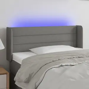 vidaXL Tête de lit à LED Gris foncé 103x16x78/88 cm Tissu pas cher