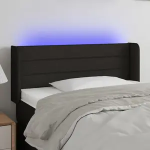 vidaXL Tête de lit à LED Noir 93x16x78/88 cm Tissu pas cher