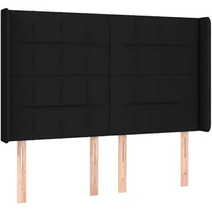 Comparateur de prix : vidaXL Tête de lit à LED Noir 147x16x118/128 cm Tissu