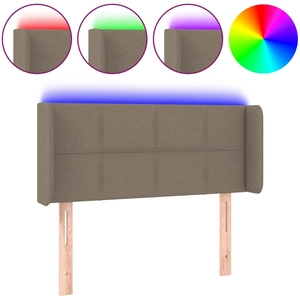 Comparateur de prix : vidaXL Tête de lit à LED Taupe 147x16x118/128 cm Tissu