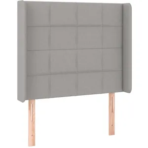 vidaXL Tête de lit à LED Gris clair 103x16x118/128 cm Tissu pas cher