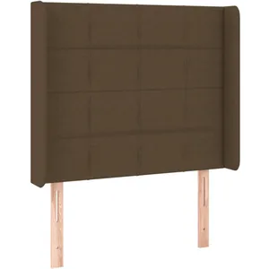 vidaXL Tête de lit à LED Marron foncé 83x16x118/128 cm Tissu pas cher