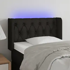 vidaXL Tête de lit à LED Noir 83x16x78/88 cm Tissu pas cher