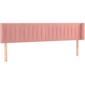 vidaXL Tête de lit à LED Rose 183x16x78/88 cm Velours pas cher
