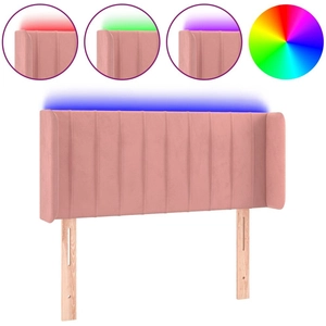 vidaXL Tête de lit à LED Rose 103x16x78/88 cm Velours pas cher