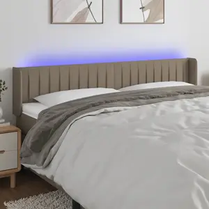 vidaXL Tête de lit à LED Taupe 183x16x78/88 cm Tissu pas cher