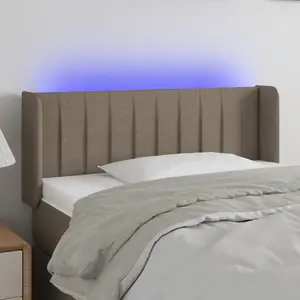 vidaXL Tête de lit à LED Taupe 103x16x78/88 cm Tissu pas cher