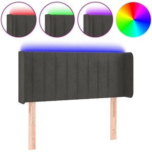 vidaXL Tête de lit à LED Gris foncé 93x16x78/88 cm Velours pas cher