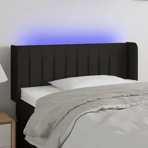 vidaXL Tête de lit à LED Noir 93x16x78/88 cm Tissu pas cher