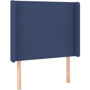 vidaXL Tête de lit à LED Bleu 83x16x118/128 cm Tissu pas cher
