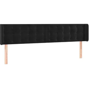 vidaXL Tête de lit à LED Noir 203x16x78/88 cm Velours pas cher
