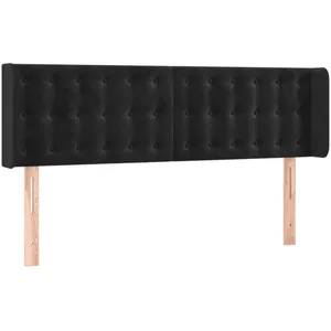 vidaXL Tête de lit à LED Noir 147x16x78/88 cm Velours pas cher