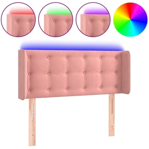 vidaXL Tête de lit à LED Rose 103x16x78/88 cm Velours pas cher