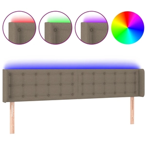 vidaXL Tête de lit à LED Taupe 183x16x78/88 cm Tissu pas cher