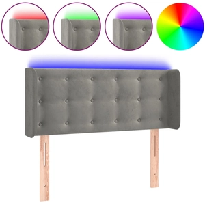 vidaXL Tête de lit à LED Gris clair 183x16x78/88 cm Velours pas cher