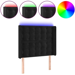 vidaXL Tête de lit à LED Noir 183x16x78/88 cm Velours pas cher
