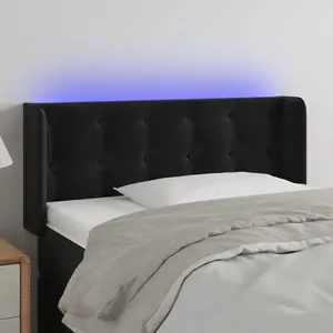vidaXL Tête de lit à LED Noir 83x16x78/88 cm Velours pas cher