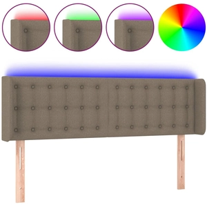 vidaXL Tête de lit à LED Taupe 147x16x78/88 cm Tissu pas cher