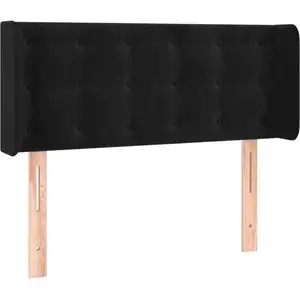 vidaXL Tête de lit à LED Noir 93x16x78/88 cm Velours pas cher