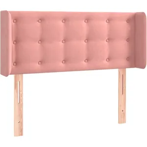 vidaXL Tête de lit à LED Rose 93x16x78/88 cm Velours pas cher