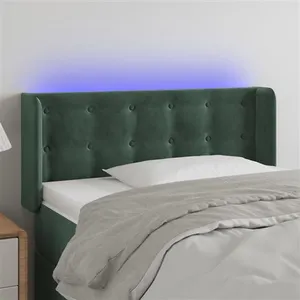 vidaXL Tête de lit à LED Vert foncé 103x16x78/88 cm Velours pas cher