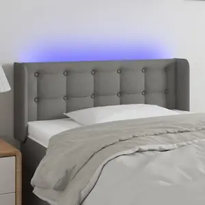 vidaXL Tête de lit à LED Gris foncé 103x16x78/88 cm Tissu pas cher