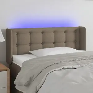 vidaXL Tête de lit à LED Taupe 93x16x78/88 cm Tissu pas cher