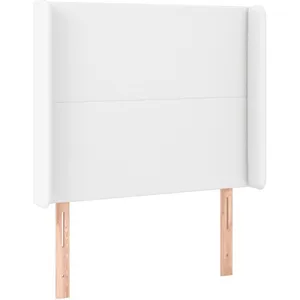 vidaXL Tête de lit à LED Blanc 83x16x118/128 cm Similicuir pas cher
