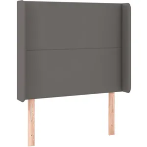 vidaXL Tête de lit à LED Gris 83x16x118/128 cm Similicuir pas cher