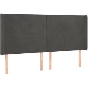 Comparateur de prix : vidaXL Tête de lit à LED Gris foncé 163x16x118/128 cm Velours