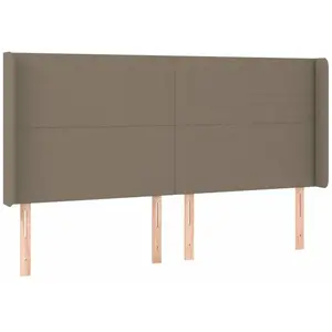 vidaXL Tête de lit à LED Taupe 183x16x118/128 cm Tissu pas cher