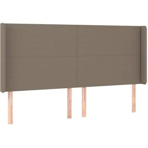 vidaXL Tête de lit à LED Taupe 203x16x118/128 cm Tissu pas cher