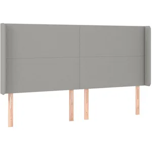 vidaXL Tête de lit à LED Gris clair 183x16x118/128 cm Tissu pas cher