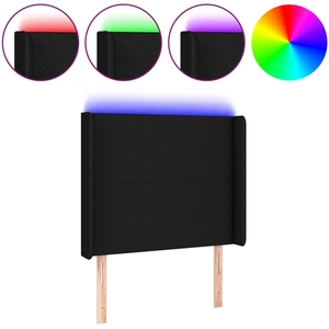 vidaXL Tête de lit à LED Noir 103x16x118/128 cm Tissu pas cher