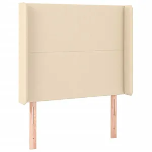 vidaXL Tête de lit à LED Crème 103x16x118/128 cm Tissu pas cher