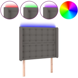 vidaXL Tête de lit à LED Gris 103x16x118/128 cm Similicuir pas cher
