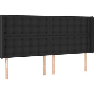 vidaXL Tête de lit à LED Noir 163x16x118/128 cm Similicuir