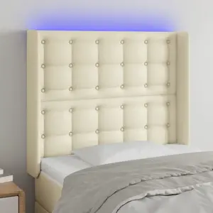 vidaXL Vidaxl Tête De Lit À Led Crème 103x16x118/128 Cm Similicuir pas cher