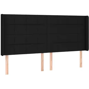 Comparateur de prix : vidaXL Tête de lit à LED Noir 203x16x118/128 cm Tissu